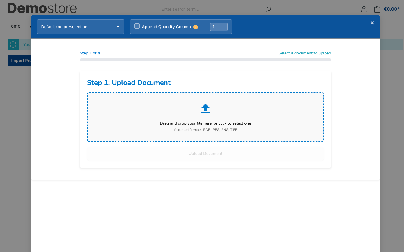 Testing the document import process